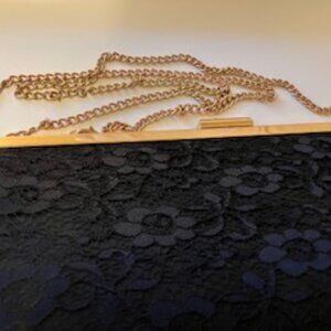 NWT Black Floral Evening Bag